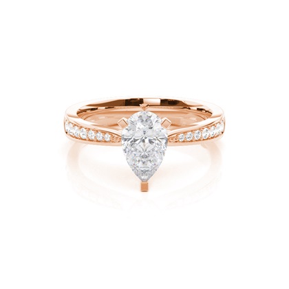 White Gold Round Side Stone Moissanite Engagement Ring