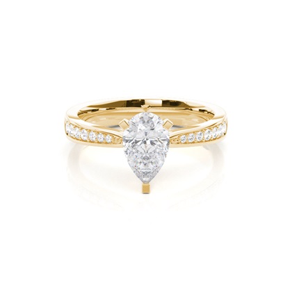 White Gold Round Side Stone Moissanite Engagement Ring