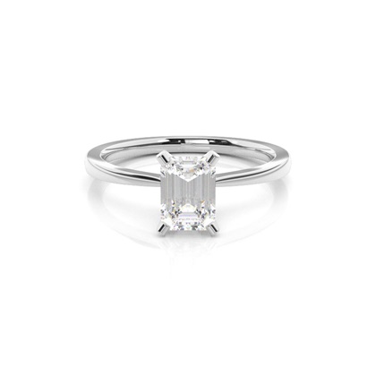 Emerald Simple Diamond Engagement Rings
