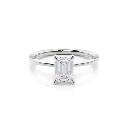 White Gold Round Moissanite Engagement Ring