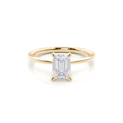 White Gold Round Moissanite Engagement Ring