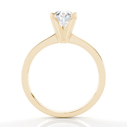Pear Yellow Gold Simple Engagement Rings