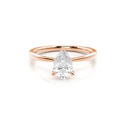 Pear Rose Gold Solitaire Diamond Rings