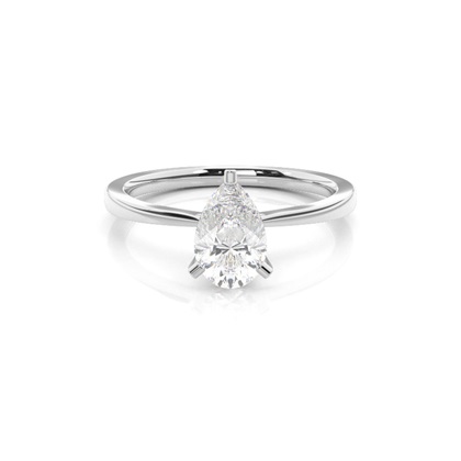 Pear Solitaire Diamond Rings