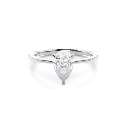 White Gold Round Moissanite Engagement Ring