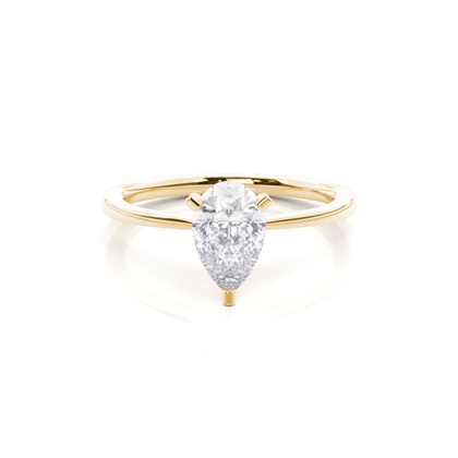 White Gold Round Moissanite Engagement Ring
