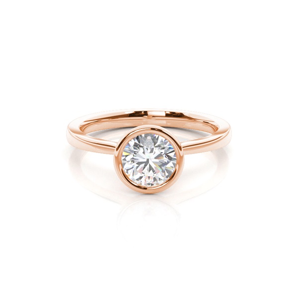 Full Bezel Setting Thin Engagement Ring