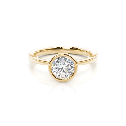 Yellow Gold Solitaire Diamond Rings 