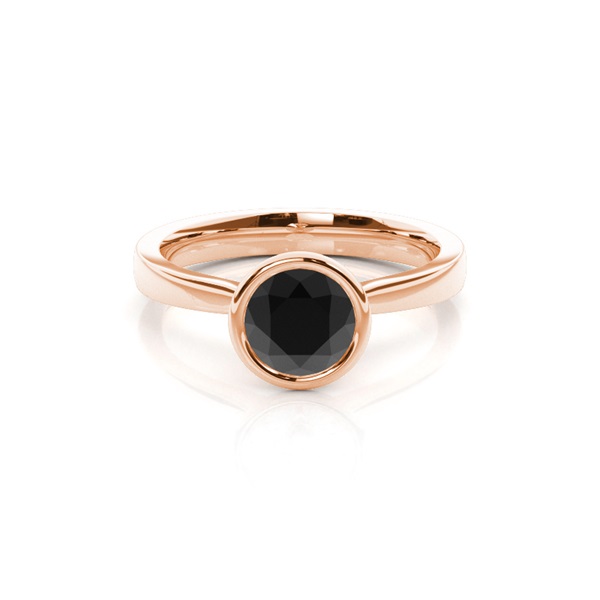 Full Bezel Setting Medium Engagement Black Diamond Ring