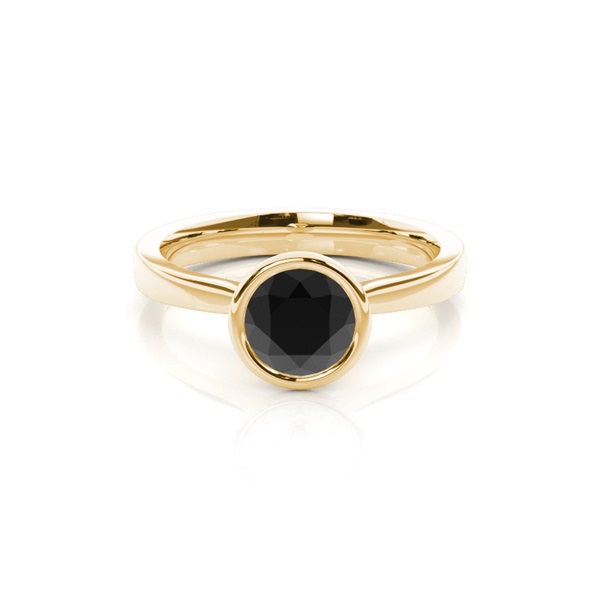 Full Bezel Setting Medium Engagement Black Diamond Ring