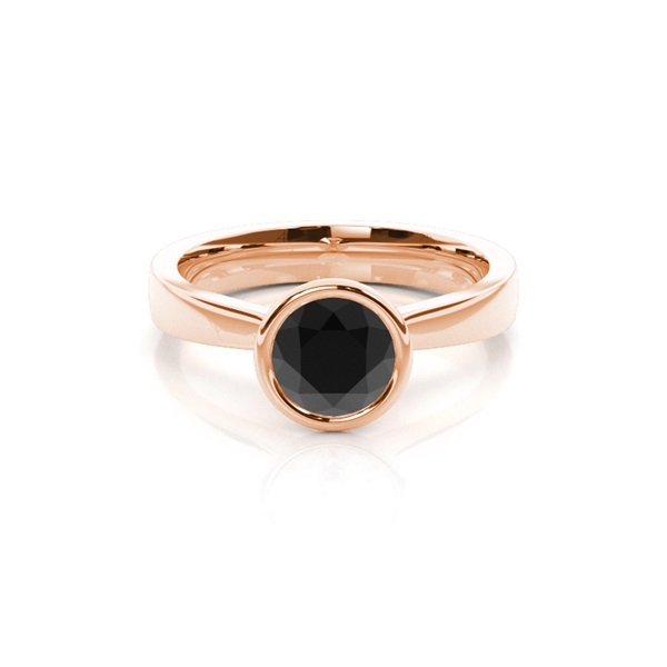 Full Bezel Setting Large Engagement Black Diamond Ring