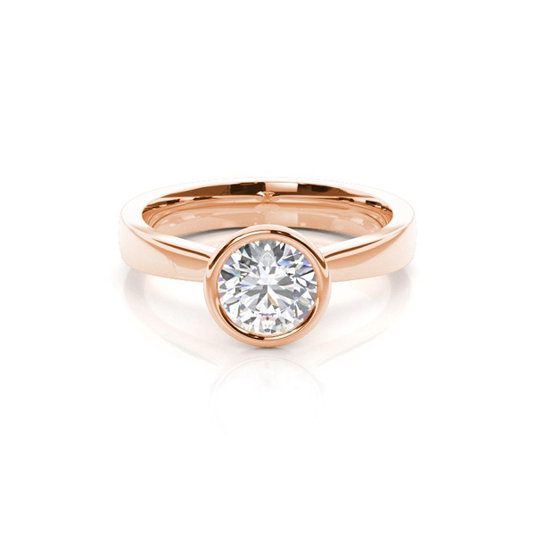 Full Bezel Setting Large Engagement Ring