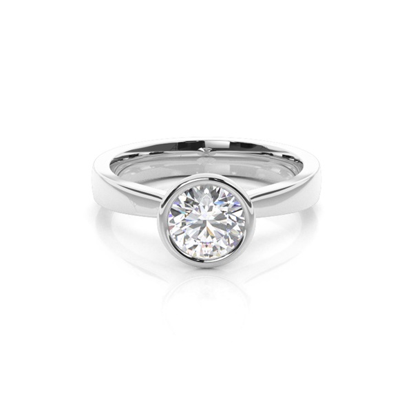 Full Bezel Setting Large Engagement Ring