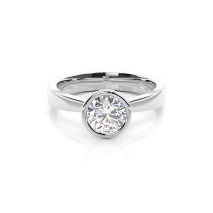 Full Bezel Setting Large Engagement Ring