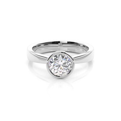 Full Bezel Setting Large Engagement Ring