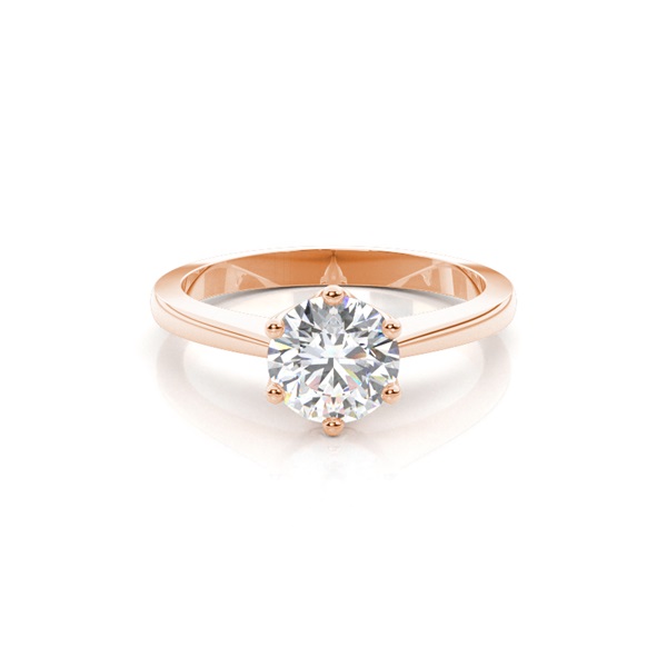 6 Prong Setting Thin Engagement Ring