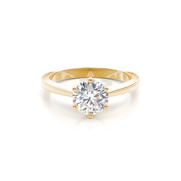 6 Prong Setting Thin Engagement Ring
