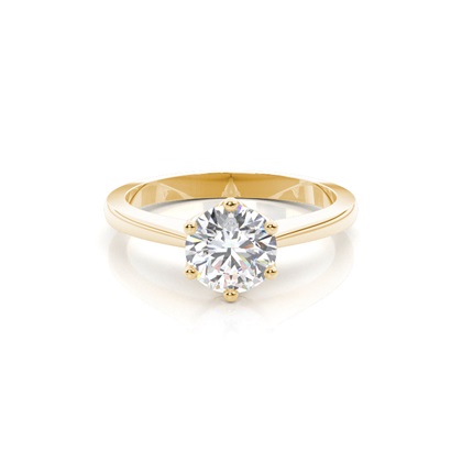 Yellow Gold Solitaire Diamond Rings 