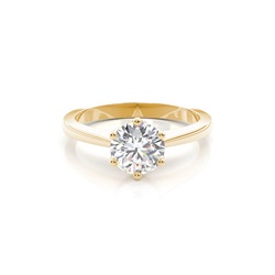 6 Prong Setting Thin Engagement Ring