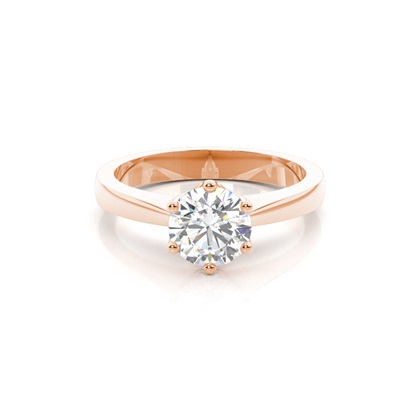 Rose Gold Solitaire Diamond Rings