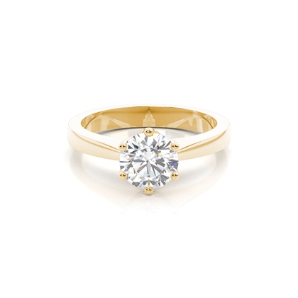 Yellow Gold Solitaire Diamond Rings 