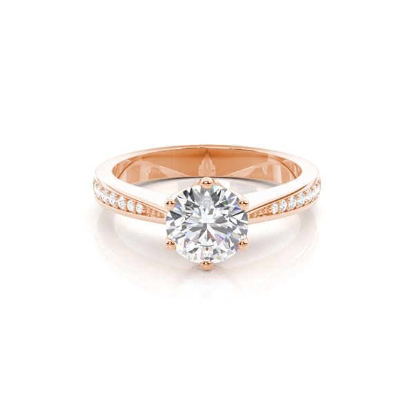 6 Prong Setting Medium Side Stone Engagement Ring