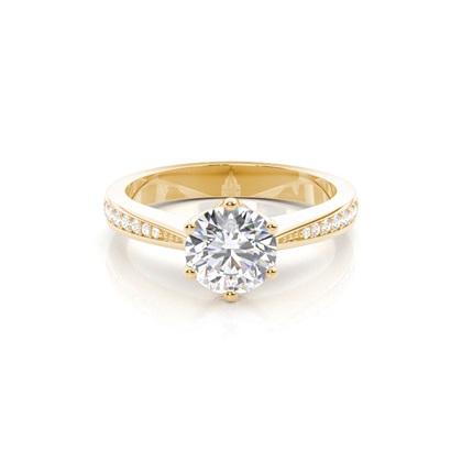 Yellow Gold Side Stone Diamond Rings
