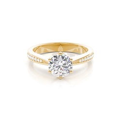 6 Prong Setting Medium Side Stone Engagement Ring