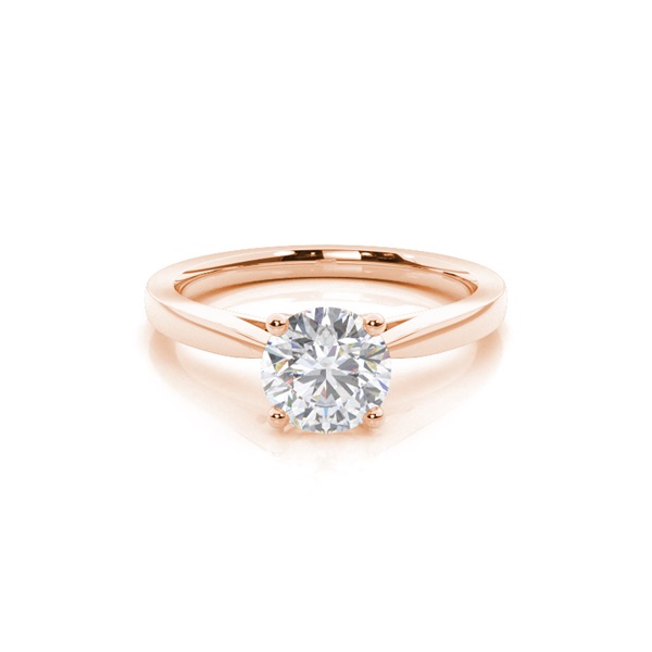 4 Prong Setting Thin Moissanite Engagement Ring