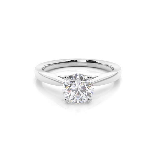 4 Prong Setting Thin Moissanite Engagement Ring