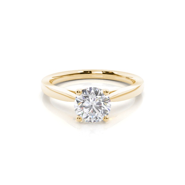 4 Prong Setting Thin Moissanite Engagement Ring