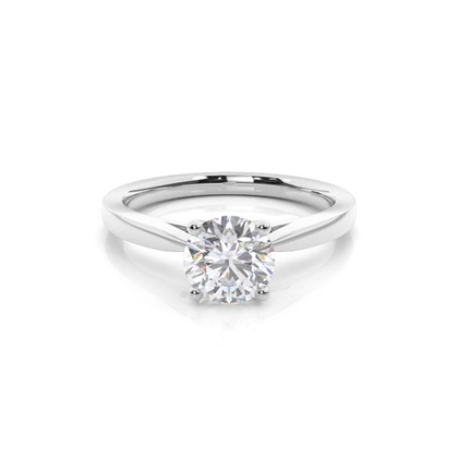 4 Prong Setting Thin Moissanite Engagement Ring