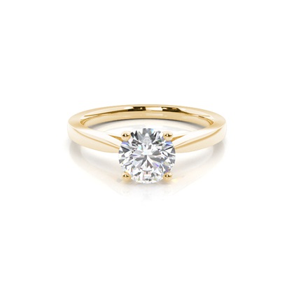 Yellow Gold Solitaire Diamond Rings 