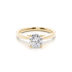4 Prong Setting Thin Moissanite Engagement Ring