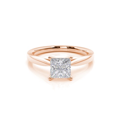 4 Prong Setting Thin Moissanite Engagement Ring