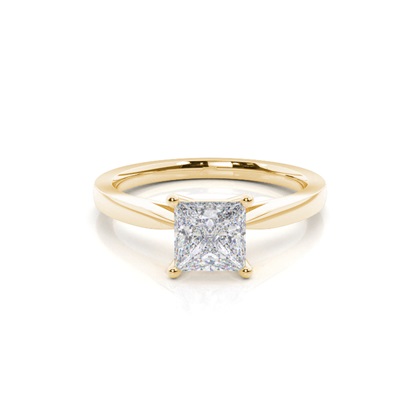 4 Prong Setting Thin Moissanite Engagement Ring