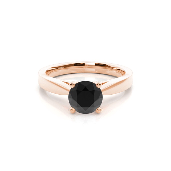 Schwarzer Diamant Verlobungsring medium in einer 4er-Krappenfassung