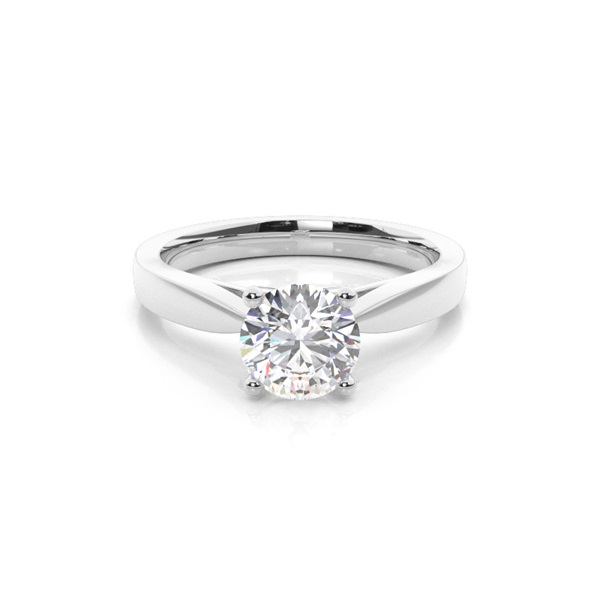 White Gold Round Diamond Engagement Ring