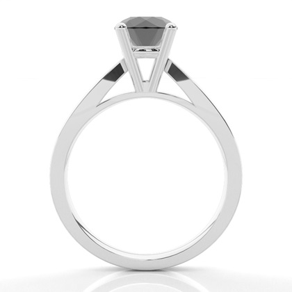 4 Prong Setting Medium Engagement Black Diamond Ring