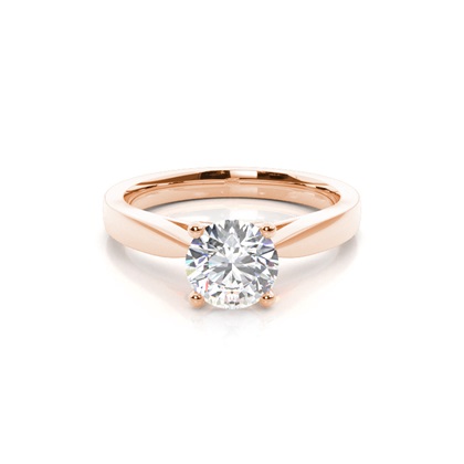 Rose Gold Solitaire Diamond Rings