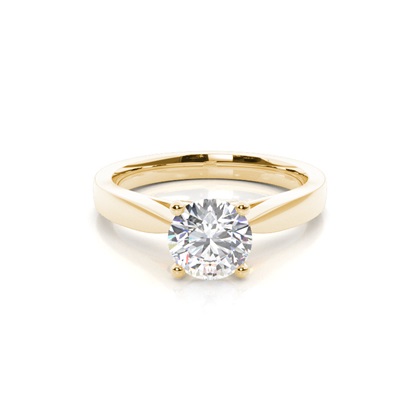Yellow Gold Solitaire Diamond Rings 