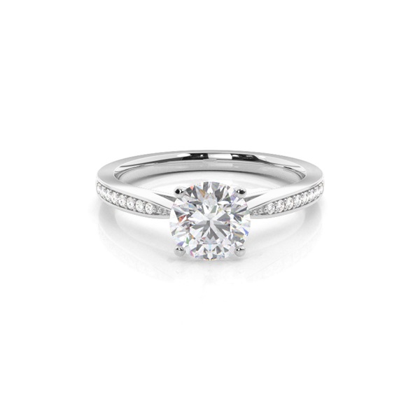 White Gold Moissanite Engagement Ring