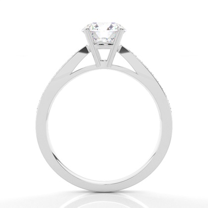White Gold Round Side Stone Diamond Engagement Ring
