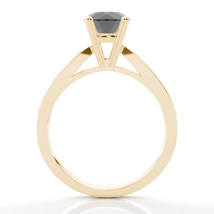 Yellow Gold Black Diamond Engagement Rings