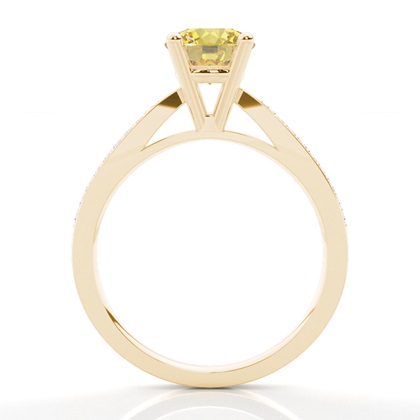 Prong Set Yellow Diamond Side Stone Engagement Ring