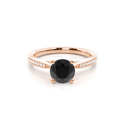 Rotgold Schwarze Diamanten Verlobungsringe