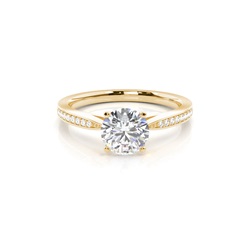 White Gold Round Side Stone Diamond Engagement Ring