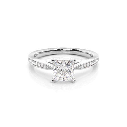 Princess Side Stone Diamond Rings