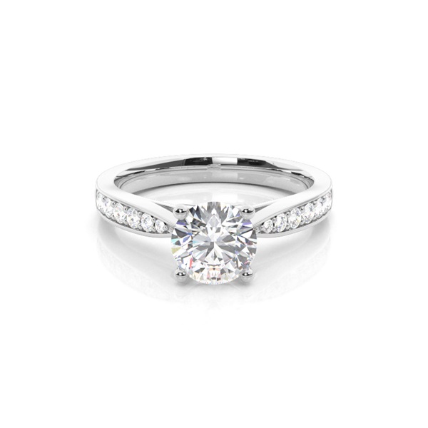 4 Prong Setting Medium Side Stone Engagement Ring