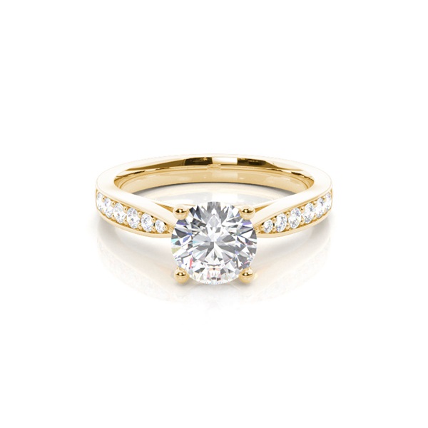 4 Prong Setting Medium Side Stone Engagement Ring